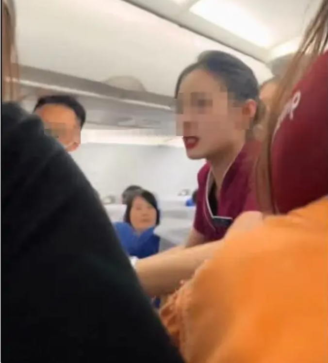 航班冲突：女生挨打，熊孩子顶座引妈妈质问，场面失控。-春天资源分享网
